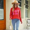 Ropa de diseñador para mujer Otoño/Invierno Ropa de mujer Nuevo Día de San Valentín Prendas de punto para mujer Suéteres Love Lip para mujer Cárdigans de moda para mujer SweaterAMCV