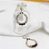Boucles d'oreilles pendantes en cristal clair pour femmes, longues perles rondes noires, bijoux cadeau, à la mode, 2024