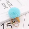 Porte-clés de crème glacée colorée porte-clés en peluche pendentif boule porte-clés bébé porte-clés pendentif décoration df347