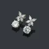 2023 Luxury Diamond Stud Branded Logo Grave Jewelry Lady Studs Trendy Designer örhängen rostfritt stål silver elagant kvinnor SMA243K