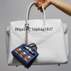 Tutte le borse tote da donna di lusso fatte a mano in pelle bianca Swift da 35 cm Borse personalizzate Borsa firmata modello appositamente personalizzato con scatola arancione originale