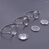 Charm Bracelets 1Pc Stainless Steel 30mm Round Glass Floating Living Picture Locket Pendant Women Bracelet Diy Memory Relicario Bangle