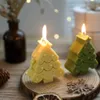 2PCS Candles Green Yellow Pink Merry Christmas Tree Shape Color Handmade Scented Soy Wax Candles Diy Holiday Birthday New Year Gifts Ornament