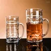 Mugs 500ML/1L Transparent Beer Mug Plastic Unbreakable Drinking Cup Milk Juice Barware For Home Party Bar KTV Drop