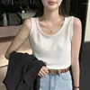 Women's Tanks White Suspender Tank Women Summer Vest Casual Loose Fitting Inner Layer Bottoming Outer Wearing Waffle Sleeveless Versatile