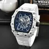 Full Diamond Men's Quartz Watch Casual Fashion Wine Barrel New style Hollow out