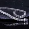 Sier S 14K Ouro Sólido Redondo Brilhante Lab Grown Diamond Tennis Pulseiras Cor Def Cor Esmeralda Pulseira de Moissanite