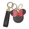 2021 Key chain Cartoon Fashion Handmade Leather Material Mens and Womens Handbags Pendant Car Keychains Lover Gift2304