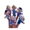 6st Cartoon Animal Family Finger Puppet Soft Plush Toys Rollspel Tell Story Cloth Doll Education for Children Gift 240126