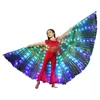 Stage Wear Halloween Bateria Powered Bar Cosplay LED Wing Cloak Tipo Luminoso com Vara para Crianças Festa de Dança do Ventre