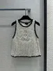 Женские майки, дизайнерское специальное предложение, новинка 2023 года, осенняя роскошная одежда Nanyou, сексуальная машина с сердечками, вязаная майка с полыми бусинами PS9U