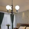 Люстры Хромированная люстра в стиле ретро, скандинавский стиль, светодиодный светильник середины века для гостиной, столовой, кухни, лампа E27, дизайн для столовой