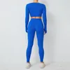 Conjuntos ativos lycra ginásio conjunto feminino estofamento treino das mulheres 2024 roupas esportivas para roupa push up mulher agasalho azul marinho