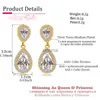 Stud Charm White/Rose/Yellow Gold Color Drop Water Long Earrings Clear Crystal Nail Drop Earings Women Dazzling Wedding Gift AE331 YQ240129