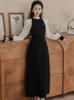 Casual Dresses Unique Design French Elegant Lady Bubble Sleeves Side Flap Dress Romantic Women Birthday Dinner Party Black Midi Robe