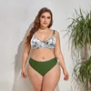 Costume da bagno donna VigoJany 2024 Stampa con cinturino 2 pezzi Plus Size Bikini Donna Push UP sexy Vita alta Costume da bagno grande Backless Chubby Bathing