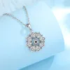 Necklaces Eudora 925 Sterling Silver Lotus Evil Eye Necklace for Women Man Vintage Evil Eye Lotus Flower Pendant Personality Jewelry Gift