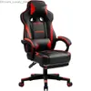 Overig Meubilair Gaming stoel bureaustoel ergonomische gaming stoel met voetsteun PU leer hoge rugleuning verstelbare draaibare lendensteun Q240129