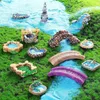 Estatuetas decorativas 15 estilos paisagem em miniatura mini farol poço de água ponte chalés diy miniaturas decoração de jardim de fadas micro resina