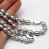 Collier ras du cou en perles grises d'eau douce naturelles pour femmes, pendentifs, bon lustre, vente en gros, mariage