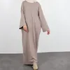 Roupas étnicas Moletom Abaya Vestido Longo Mulheres Muçulmanas Desgaste Diário Simples Islâmico Ramadan Dubai Turquia Casual Hijab Robe Outfits