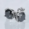 Stud Iogou Black Studörhängen för män Kvinnor D Färg 6 5mm Solitaire Diamond Earrings Solid 925 Sterling Silver Jewelry 230208299o