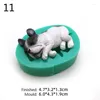 Moldes de cozimento Cães Forma Silicone Fondant Bolo Molde Estatueta de Cão Molde Animal Em Miniatura Decoração de Casa Ornamento Argila de Polímero DIY Craft