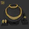 Strands Novos conjuntos de jóias banhados a ouro brasileiros Dubai Brincos de colar para mulheres Anéis Africanos Bracelete de casamento Jóias de presente