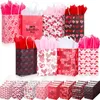 103050 pièces sac cadeau de fête de vacances papier avec poignée bijoux sacs à provisions saint valentin mariage coloré 240124