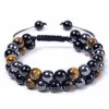 Bracelets Tigerseyeagate Black Obsidian Beads Bracelet for Men Femmes Bijoux en pierre Crystal Bracelets apportent la chance de la prospérité