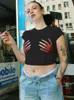 女性用Tシャツの半袖グラフィックTシャツプリントOネッククロップトップストリートウェアスキニーY2Kアクセサリー