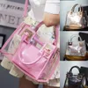 Cyclamen9 Plaj Çantası Clear Tote Çanta Plaj Seyahat Pink1309u için Şeffaf Omuzdan Messenger Çantası Şeffaf Omuzdan Gör