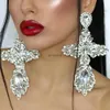 Stud Individualized and exaggerated earrings high-end feeling light luxury pendant earrings women's cross earring accessories Earrings YQ240129