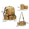 Vandringspåsar 50l Taktisk ryggsäck Mäns militär ryggsäck 4 i 1 Molle Sport Bag Mochila Outdoor Waterproof Camping Handing Army Assault Pack YQ240129