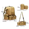 Bolsas de senderismo Mochila táctica de 50L Mochila militar para hombres 4 en 1 Molle Bolsa deportiva Mochila impermeable al aire libre Camping Senderismo Paquete de asalto del ejército YQ240129