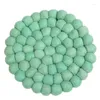 Table Mats 18cm Wool Felt Ball Shaped Cup Solid Color Round Absorb Water Placemat Decor For Dining Display Po Prop