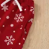 Kläder set ma baby 0-3y jul nyfödda spädbarn baby flickor pojkar kläd set snöflinga tryck långärmad tops byxor xmas outfits d01