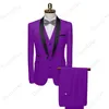 Thorndike High-end Men Suit Black Collar Suit Male Wedding Groom Slim Fit Standerd Size Blazer Set TuxedoJacketPantVest 240124