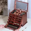 Charm Big 6 Vloeren Wood Jewelry Box Sieraden Display Casket /oorbellen Ringbox /Juwelier Box Organizer /Case voor sieraden geschenkdoos