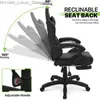 Inne meble Magshion Gaming krzesło z Footrest Headrest Wsparcie Lędźwiowe Black High Back Ergonomiczne krzesło do gry wideo Regulowane biuro domowe Q240129