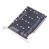 Datorkablar PCIe 4.0 5,0 x16 till 4-port NVME M.2 NGFF SSD-adapterkort