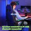 Outros móveis Cadeira de jogos com alto-falantes Bluetooth e luzes LED RGB Cadeira de jogos de computador de massagem ergonômica com apoio para os pés Cadeira de videogame Q240129