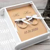 Rings gepersonaliseerde trouwringbox aangepaste ringhouder houten boek ringbox sieraden drager rustieke valentijn bruiloft geschenk verlovingsdoos