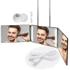 Spiegel Make -up Mirror Triufold 360 Grad Hangspiegel Vollsichthöhe Ausgang Bad Triufold Mirror Mann Frisur selbst geschnittene Rasur