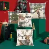 Kissen-Kissenbezug mit Schneemann-Motiv, festliche Weihnachts-Kissenbezüge, langlebig, Schneeflocken-Elch-Muster, Vintage-Weihnachts-Überwurfbezüge für Zuhause