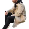 Men Autumn Winter Solid Color Windbreaker Lapel Long Sleeve Doublebreasted Pockets Belt Slim Fit Long Coat Outwear 240118