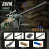 AWM 98K Shell Ejection Rifles Soft Bullets Manual Toy Guns Dart Foam Simulated Blaster med Scope Outdoor CS Prop Birthday Presents