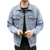 Kurtki męskie Blue Denim Jacket 2024 Spring Men Hip Hop Slim Fit Cowboy Male Cotton Streetwear Ripped Oresy Owezyjne płaszcze M-4xl