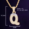 Collier Nom personnalisé Snow Top Cone Bubble Letters Colliers Pendre avec chaîne de tennis Chain de tennis Zircon Hip Hop Bijoux Joyeux Noël Cadeau