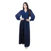 エスニック服エレガントベルベットイスラム教徒の女性のための控えめなドレス贅沢アラブフェムドバイアバヤパーティーJalabiya Islam Chiffon Turkey Long